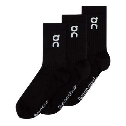 On Running Meias 3p Logo High Black