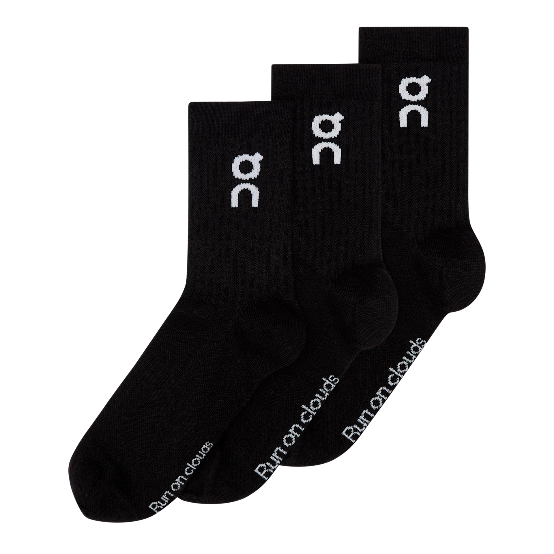 On Running Meias 3p Logo High Black