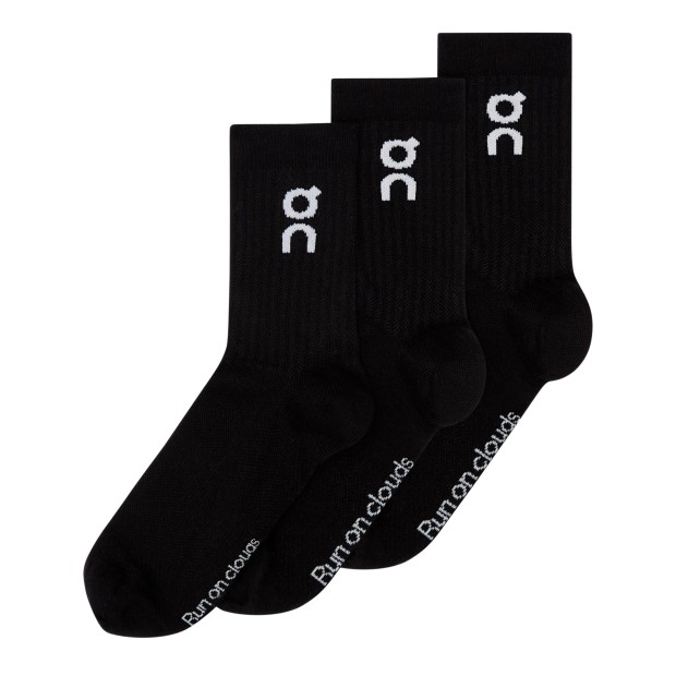On Running Meias 3p Logo High Black