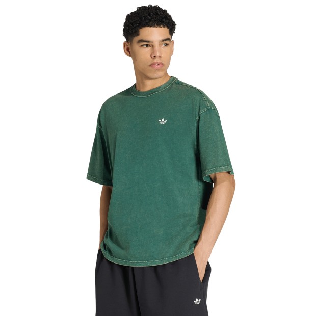 adidas Originals T-shirt Trefoil Essentials Washed Loose Green / Collegiate Green