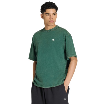 adidas Originals T-shirt Trefoil Essentials Washed Loose Green / Collegiate Green