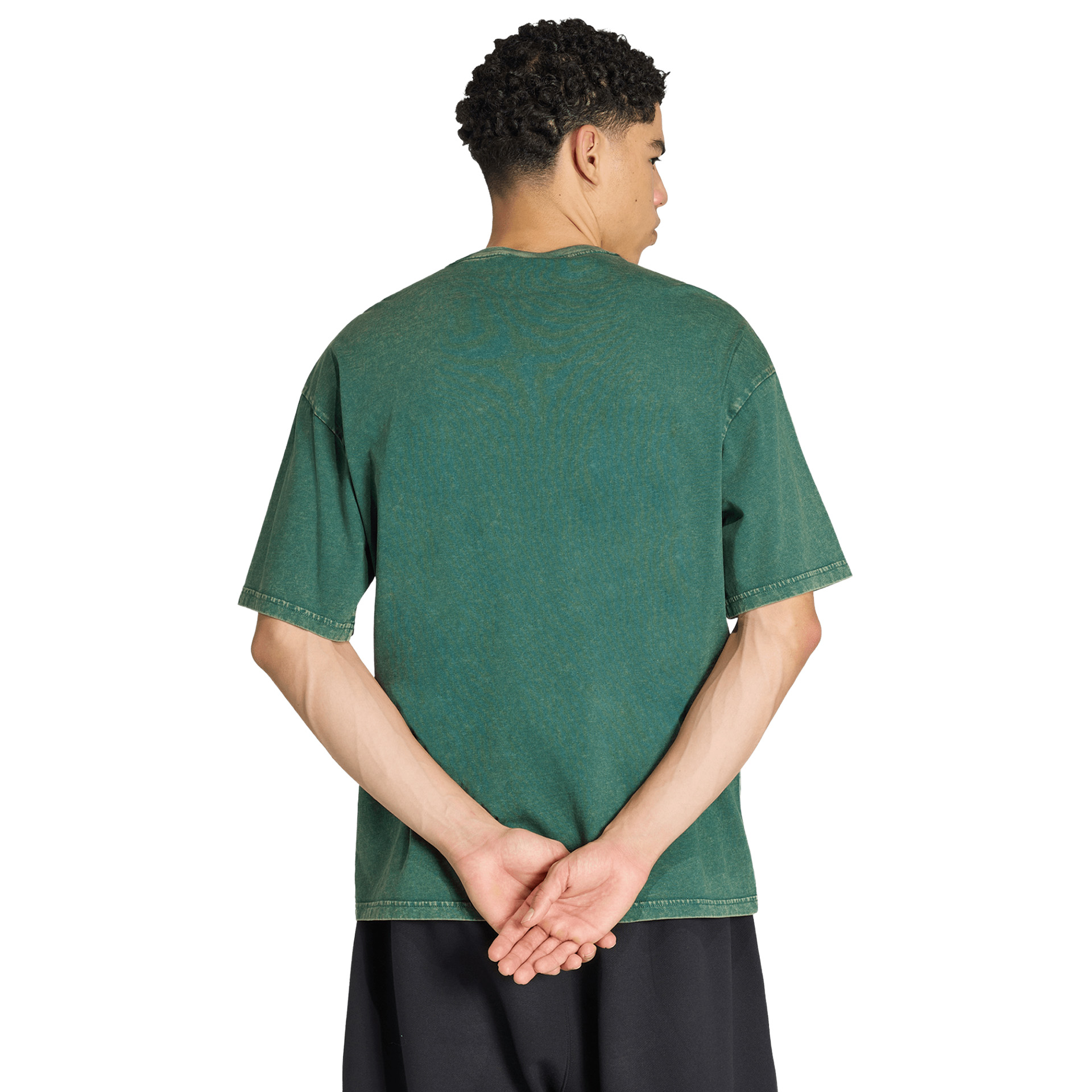 adidas Originals T-shirt Trefoil Essentials Washed Loose Green / Collegiate Green