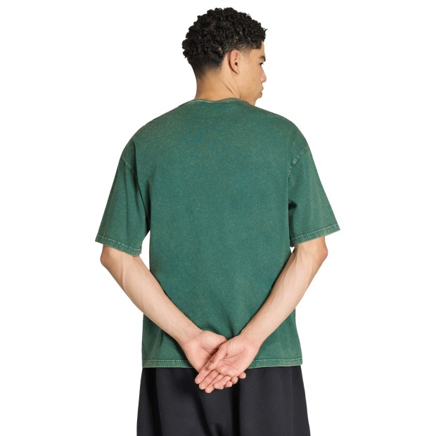 adidas Originals T-shirt Trefoil Essentials Washed Loose Green / Collegiate Green
