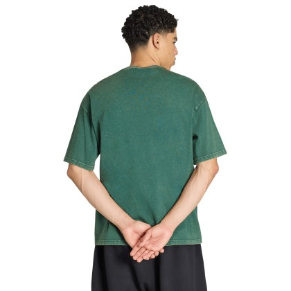 adidas Originals T-shirt Trefoil Essentials Washed Loose Green / Collegiate Green
