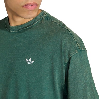 adidas Originals T-shirt Trefoil Essentials Washed Loose Green / Collegiate Green