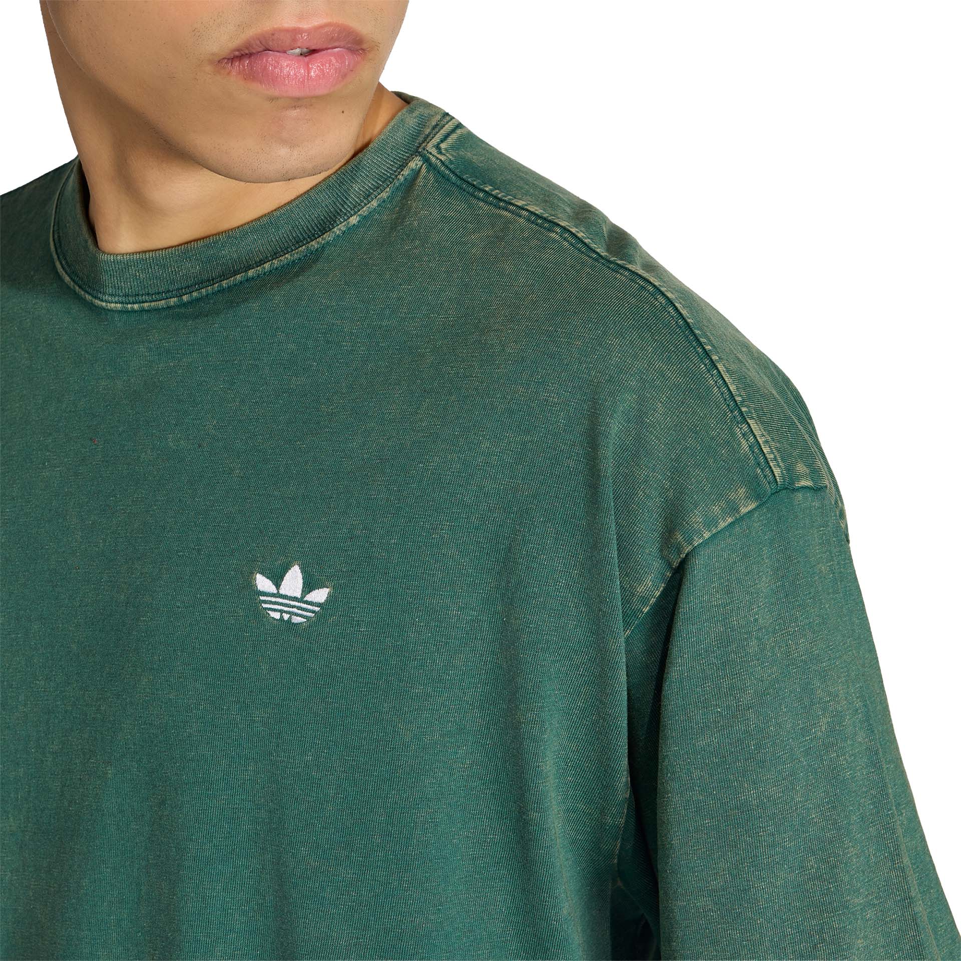 adidas Originals T-shirt Trefoil Essentials Washed Loose Green / Collegiate Green
