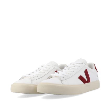 Veja Campo Leather White Grenat