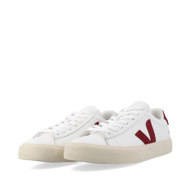 Veja Campo Leather White Grenat