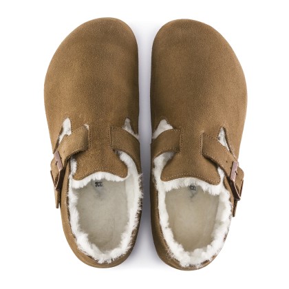 Birkenstock London Shearling Suede Leather Narrow Dark Tea Birkenstock London Shearling Suede Leather Narrow Dark Tea