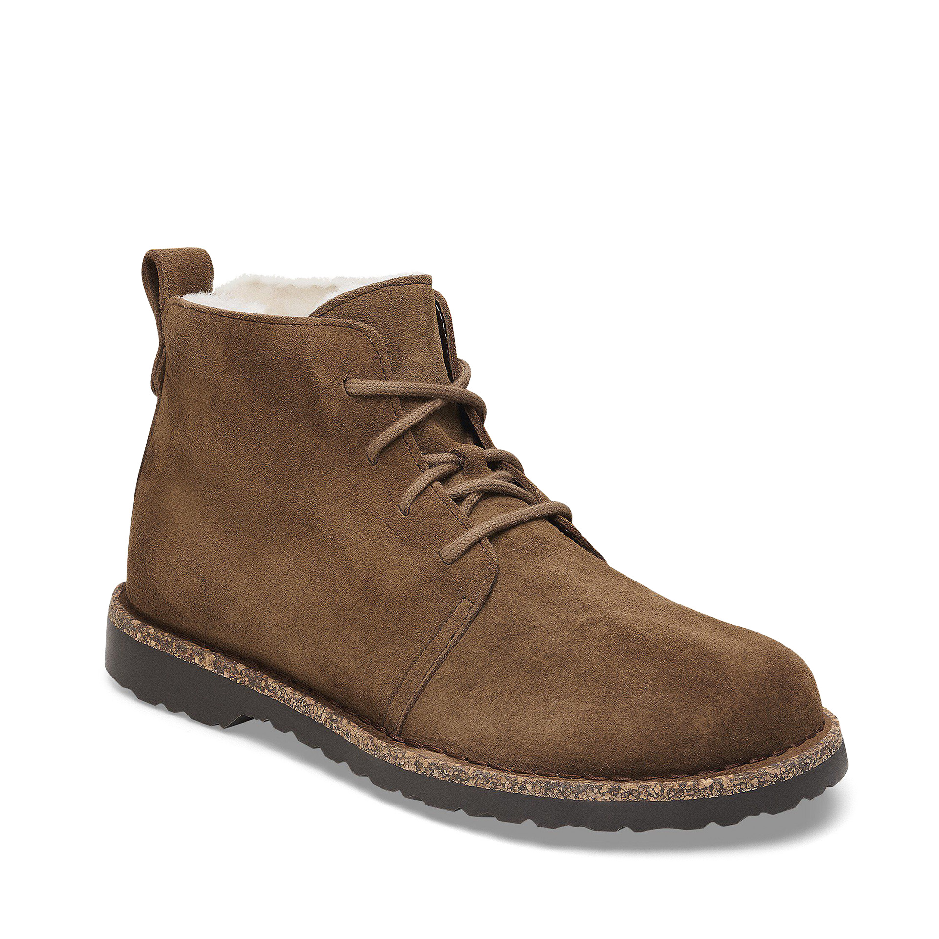 Birkenstock Uppsala Mid Shearling Suede Leather Narrow Dark Tea