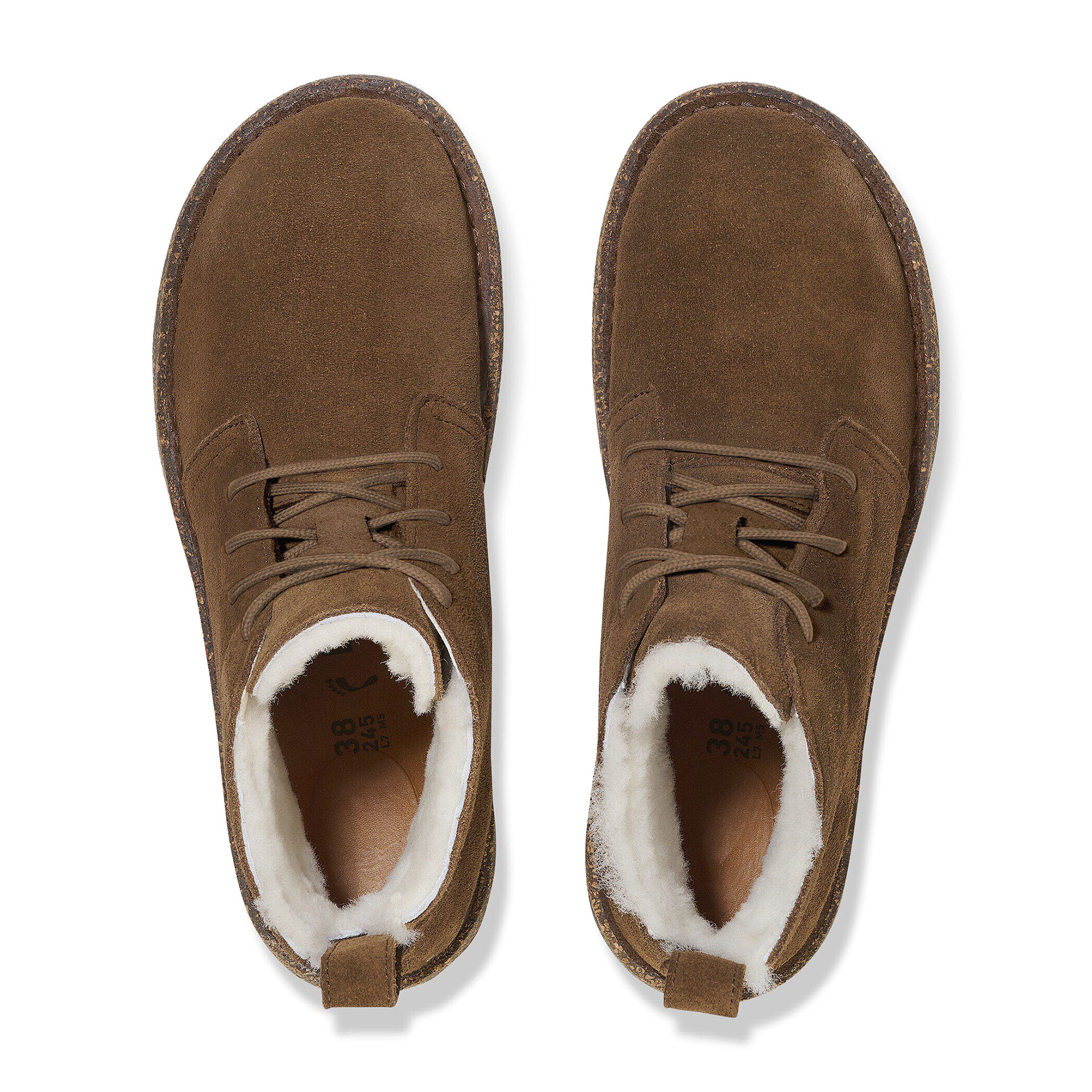 Birkenstock Uppsala Mid Shearling Suede Leather Narrow Dark Tea