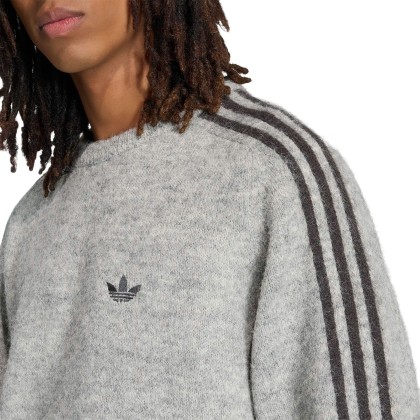 adidas Originals Camisola 3 Stripes Fluffy Knit Crew Grey / Medium Grey Heather