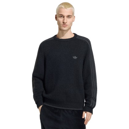 adidas Originals Camisola 3 Stripes Fluffy Knit Crew Black