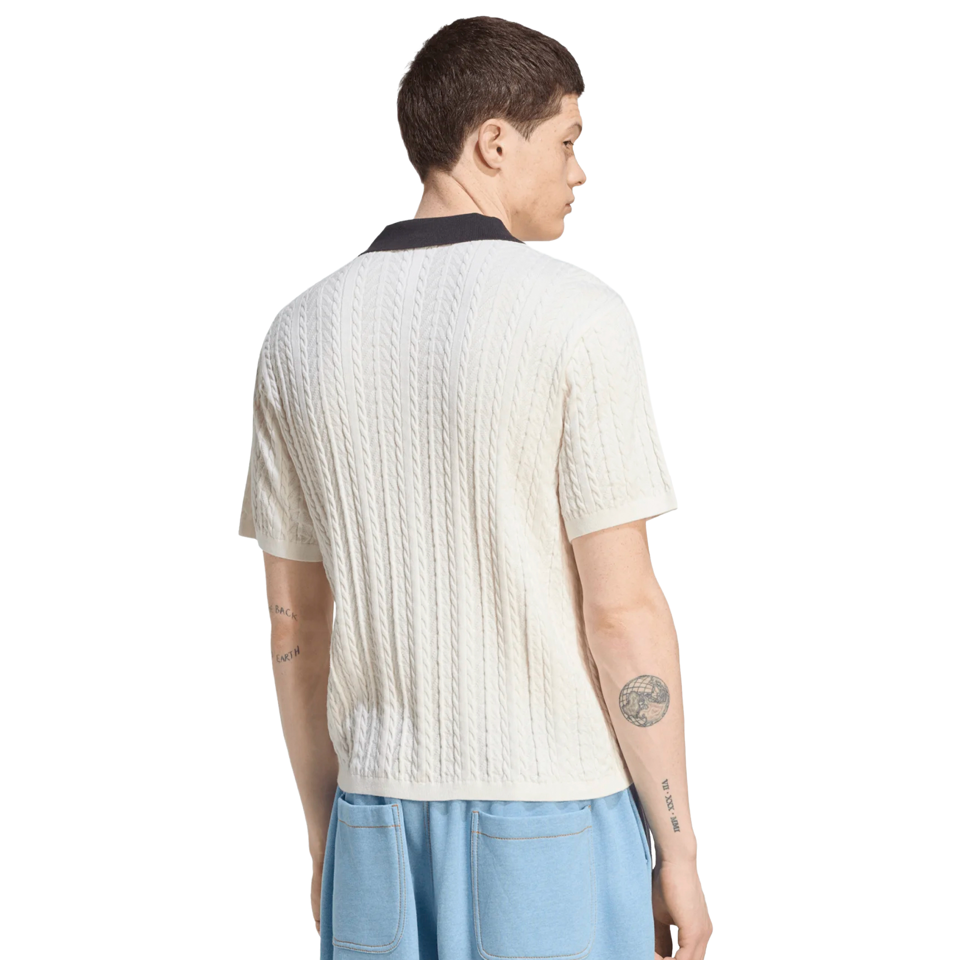 adidas Originals Polo Cable Knit Football Jersey White / Cloud White