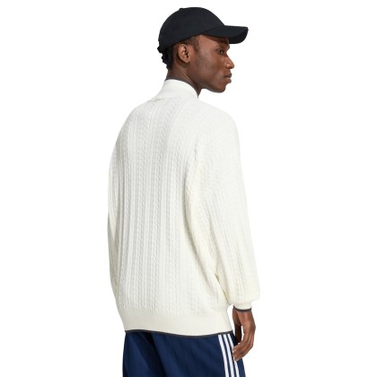 adidas Originals Casaco Firebird Cable Knit White / Cloud White adidas Originals Casaco Firebird Cable Knit White / Cloud White