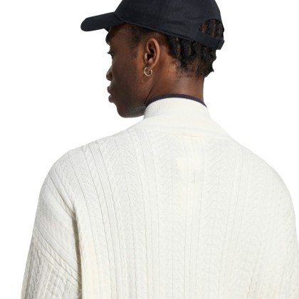 adidas Originals Casaco Firebird Cable Knit White / Cloud White adidas Originals Casaco Firebird Cable Knit White / Cloud White
