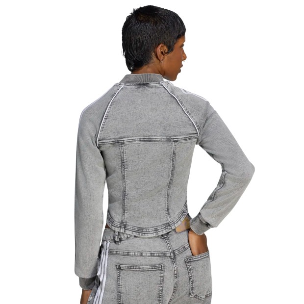 adidas Originals Casaco Superstar Denim Corset Washed Grey Denim
