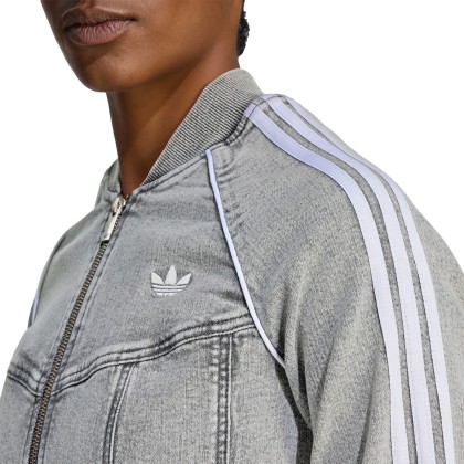 adidas Originals Casaco Superstar Denim Corset Washed Grey Denim