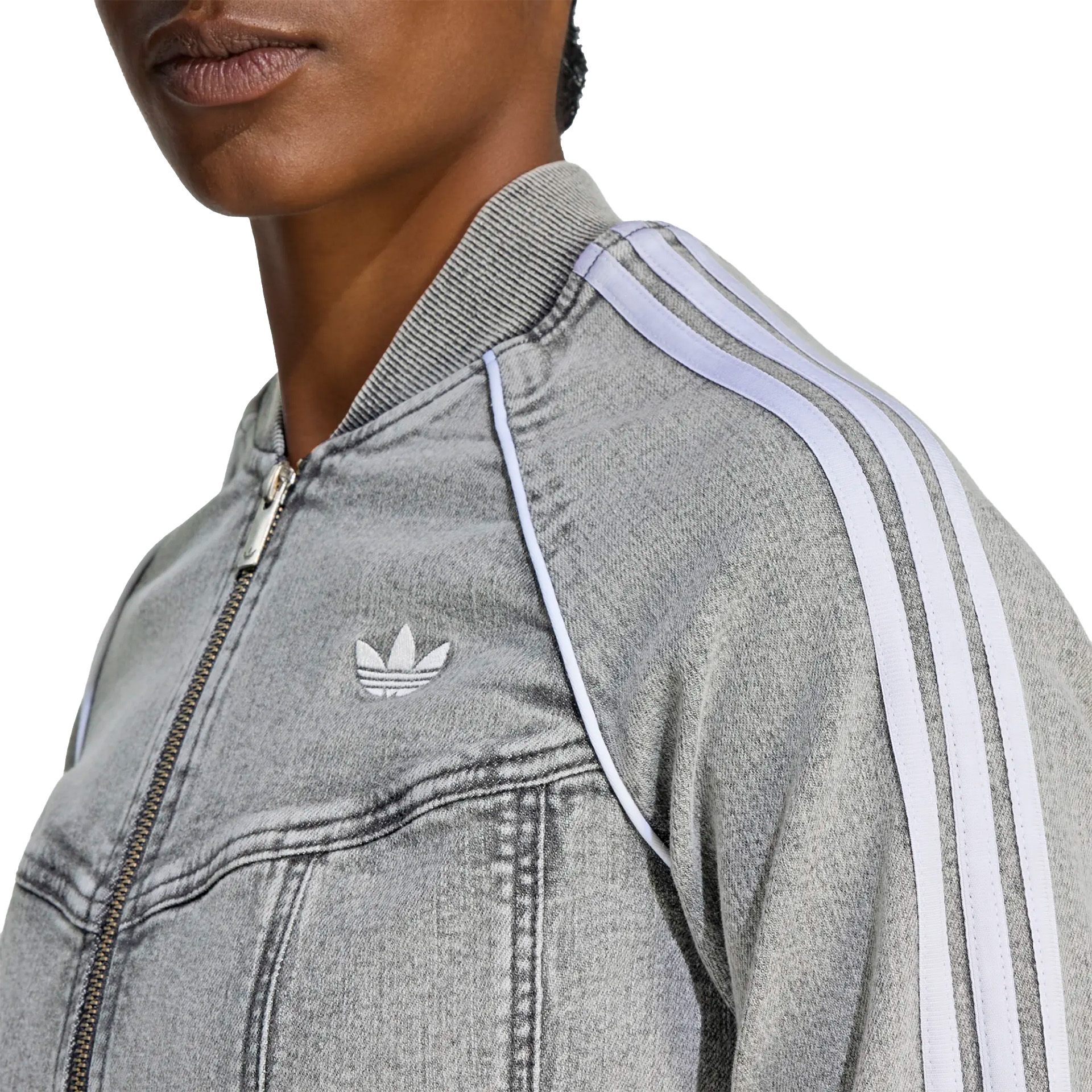 adidas Originals Casaco Superstar Denim Corset Washed Grey Denim