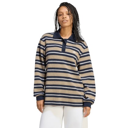adidas Originals Polo Stripe Knitted Khaki Three adidas Originals Polo Stripe Knitted Khaki Three