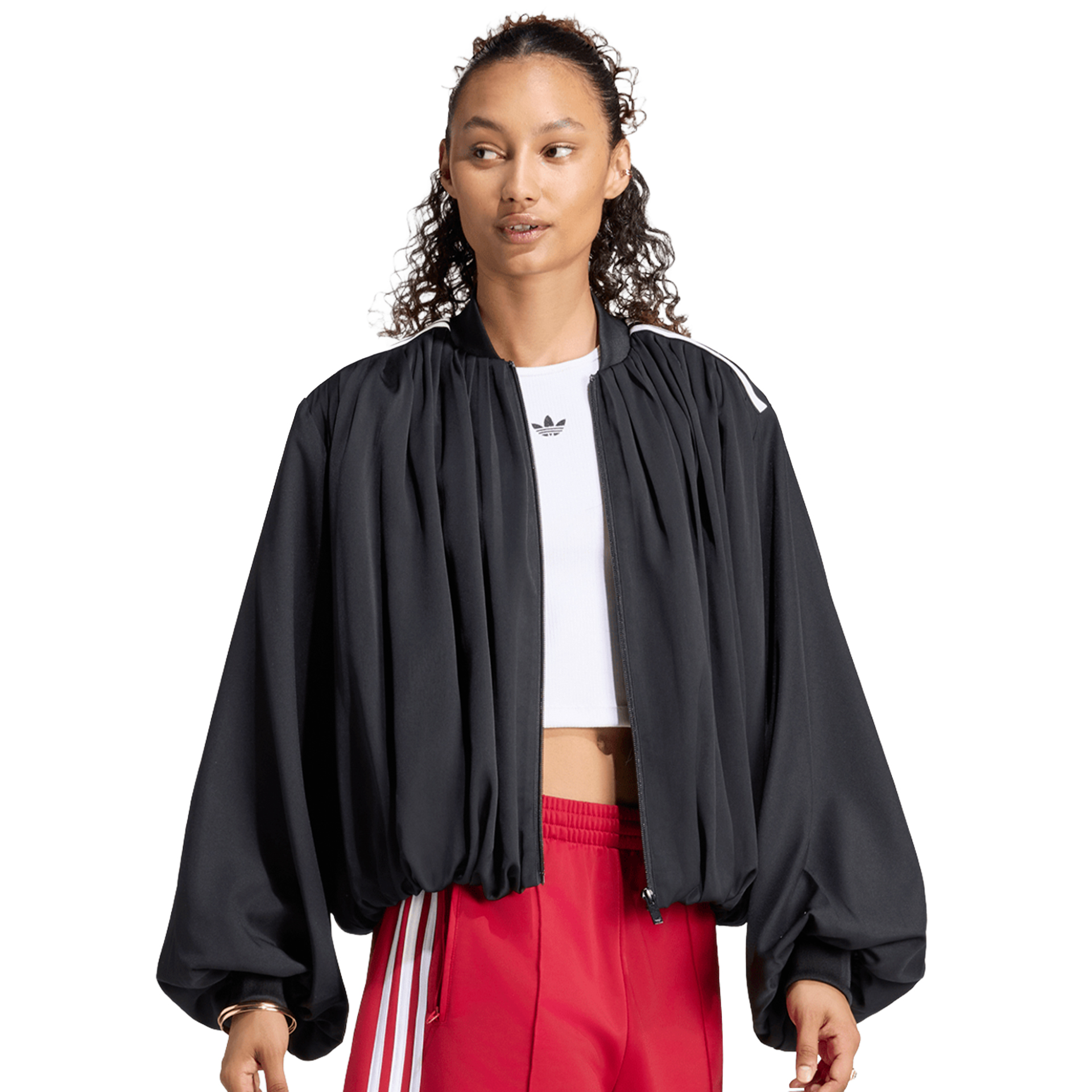 adidas Originals Casaco Satin Pleated Black