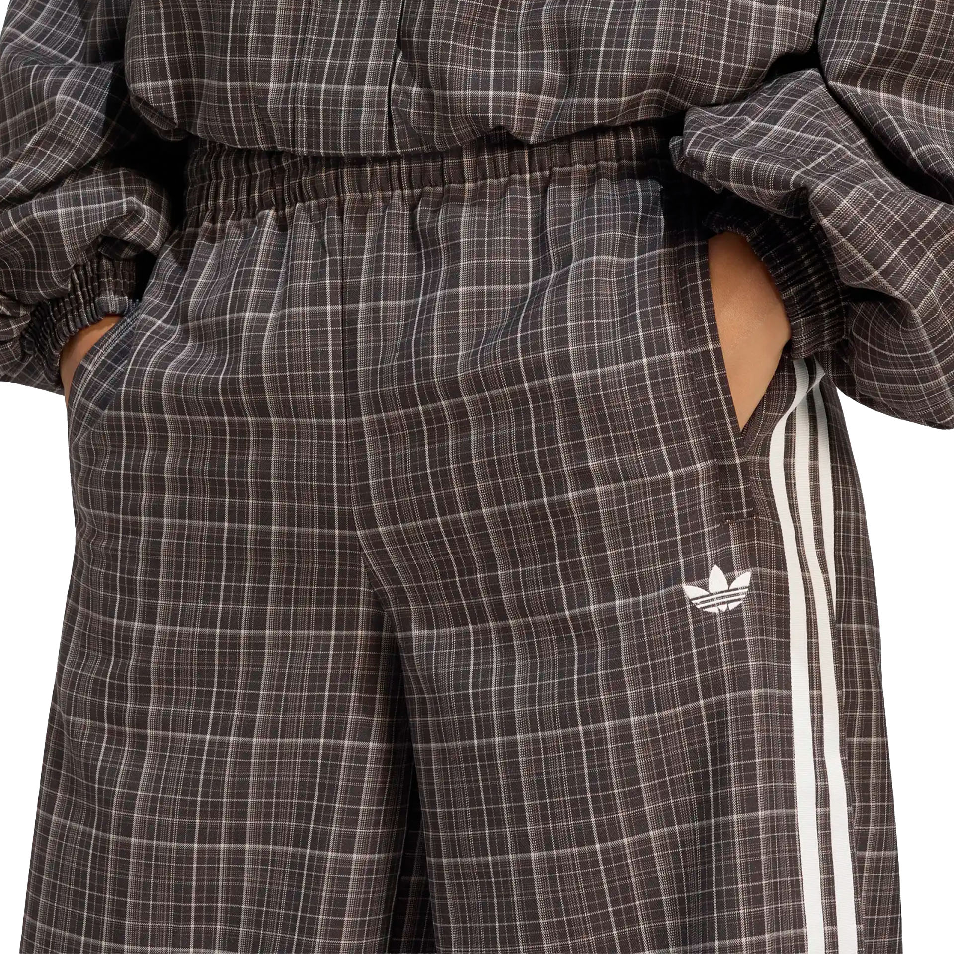 adidas Originals Calça Loose Check Night Brown