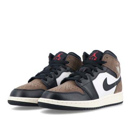 Jordan Air 1 Mid (GS) Black/phantom-palomino-university Red