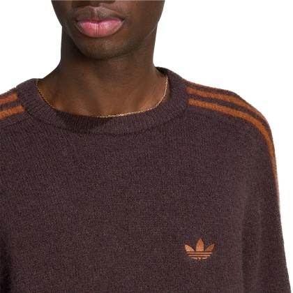 adidas Originals Camisola 3 Stripes Fluffy Knit Crew Brown / Aurora Coffee adidas Originals Camisola 3 Stripes Fluffy Knit Crew Brown / Aurora Coffee