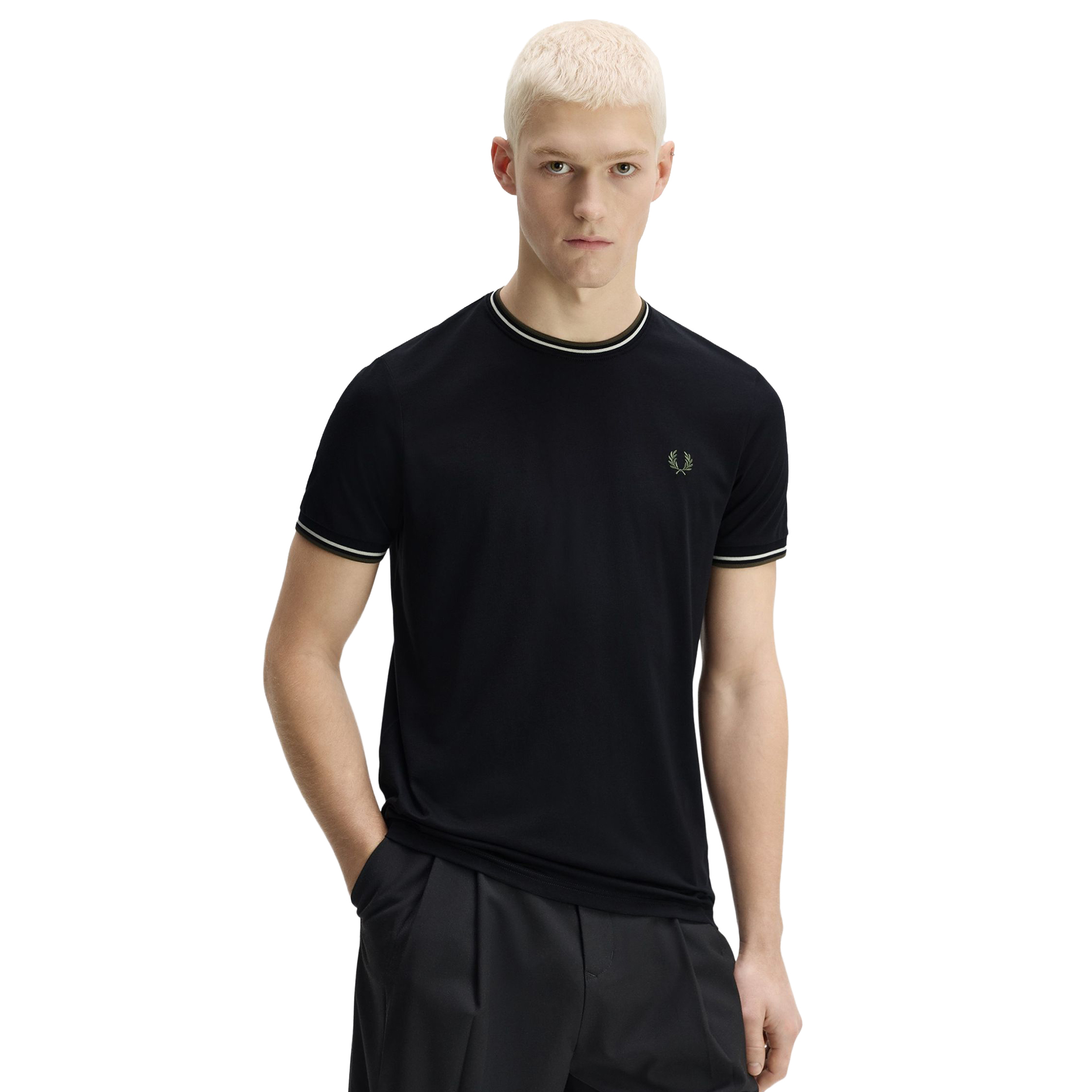 Fred Perry T-shirt M1588v-w54 Blk/ecr/lrlwgren