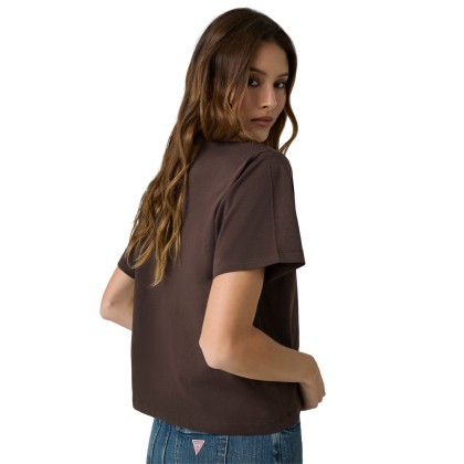 Guess T-shirt Boxy Mini Triangle Dark Coffee