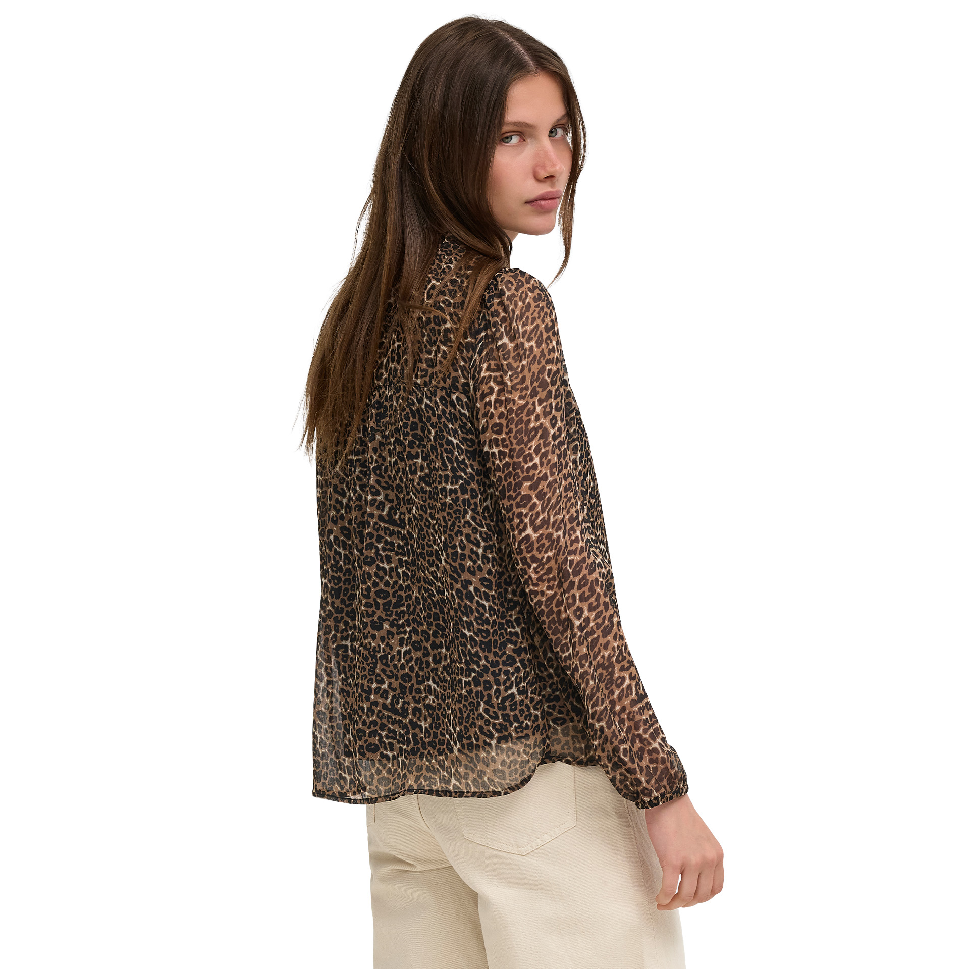 Only Blusa Ditsy Silver Mink Animal