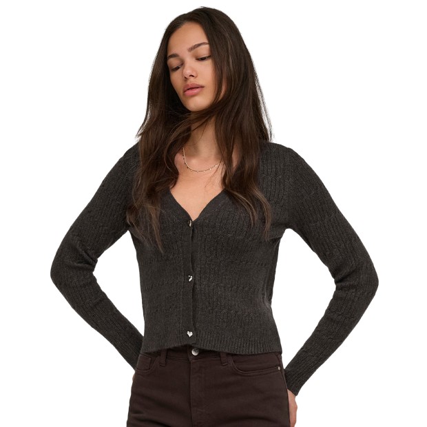 Only Casaco Katia Vneck Cardi Knt Chocolate Torte Melange