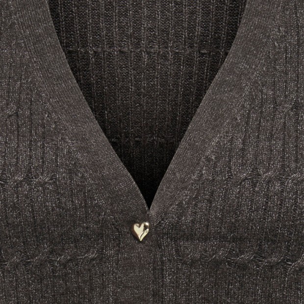 Only Casaco Katia Vneck Cardi Knt Chocolate Torte Melange