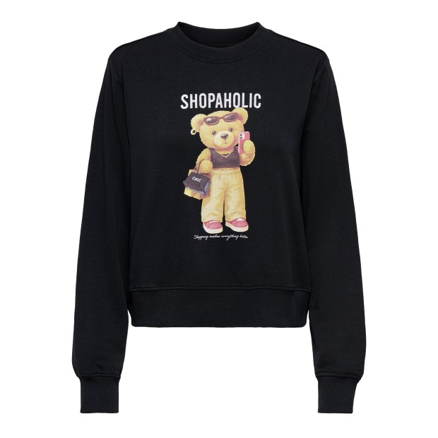 Only Sweat Bila Bear O-neck Black Teddy Shopaholic
