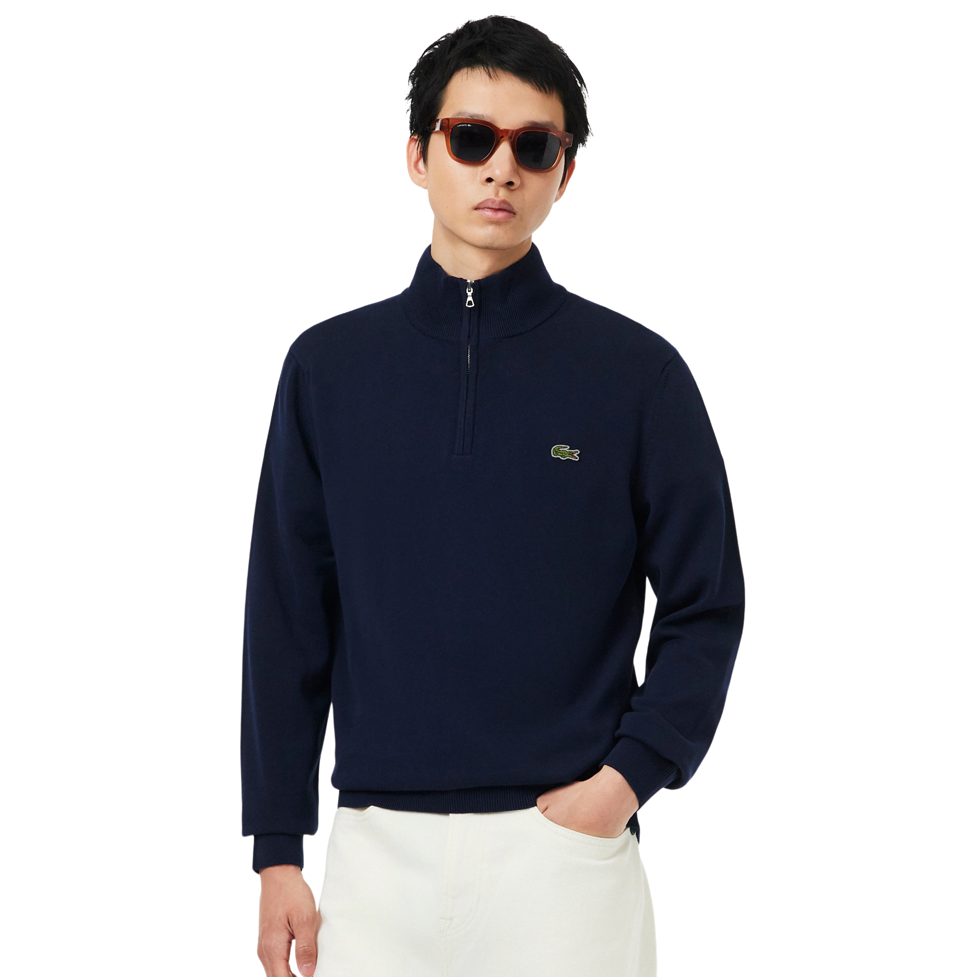 Lacoste Sweat Regular Fit Half-zip Navy Blue