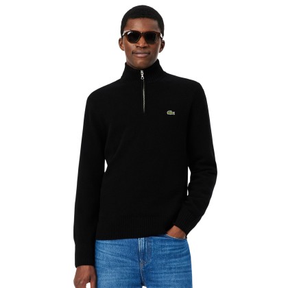 Lacoste Camisola Half-zip Carded Wool Black