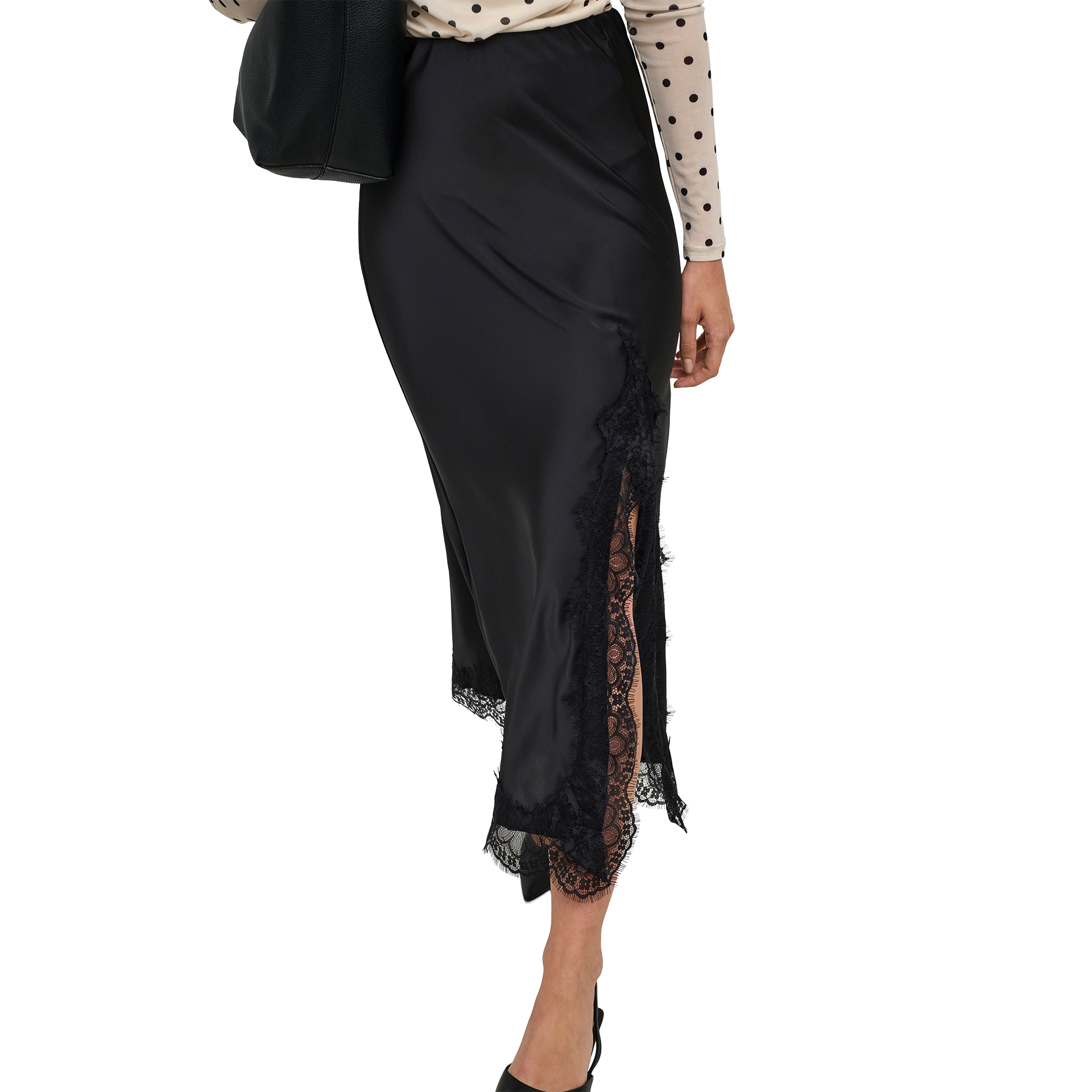 Only Saia Menus Long Lace Black