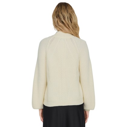 Only Camisola Katia Detail Highneck Knt Whitecap Gray Melange