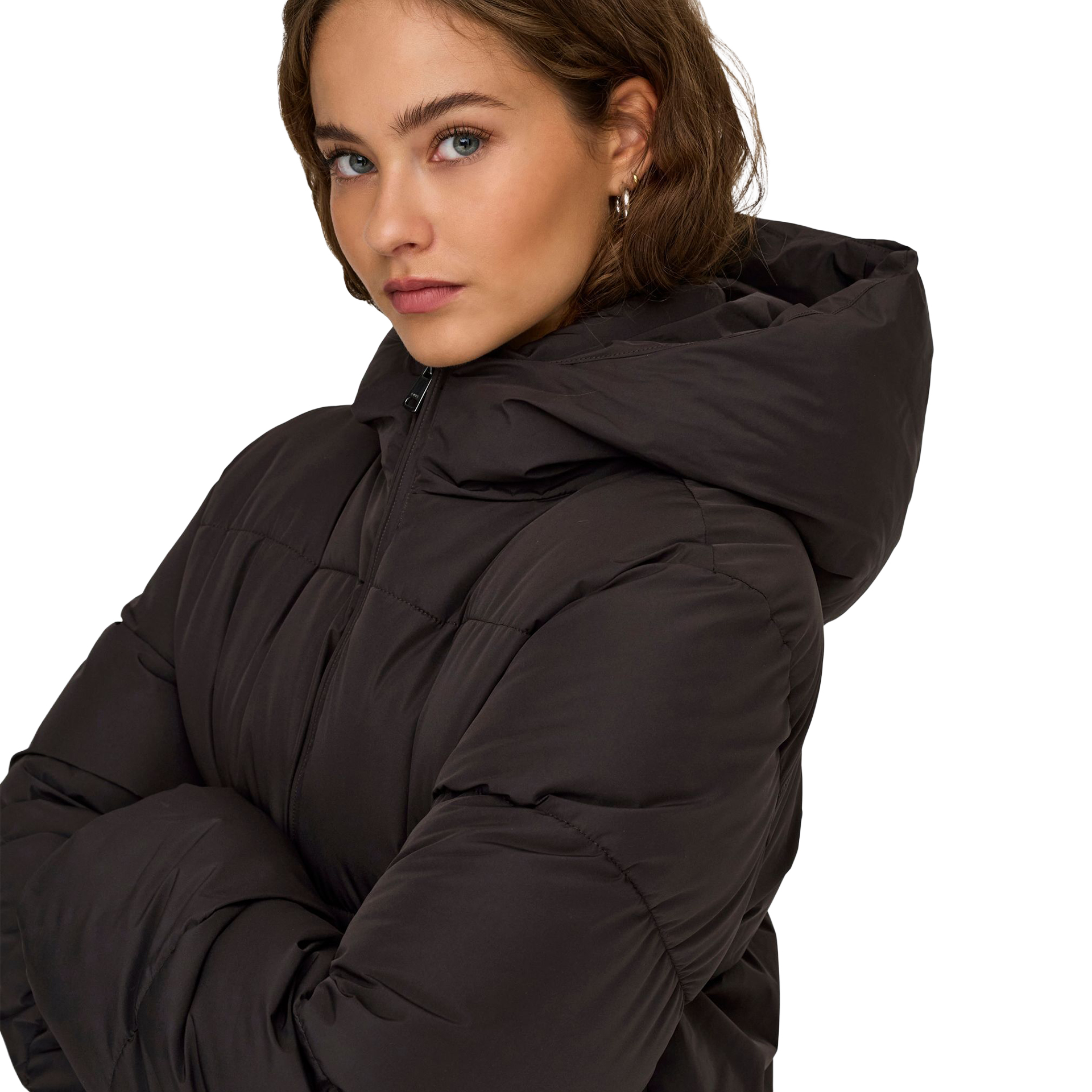 Only Casaco Juta Short Puffer Chocolate Torte