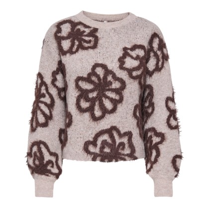 Only Camisola Felicia Short O-neck Detail Knt String Coffee Bean Flowers Only Camisola Felicia Short O-neck Detail Knt String Coffee Bean Flowers