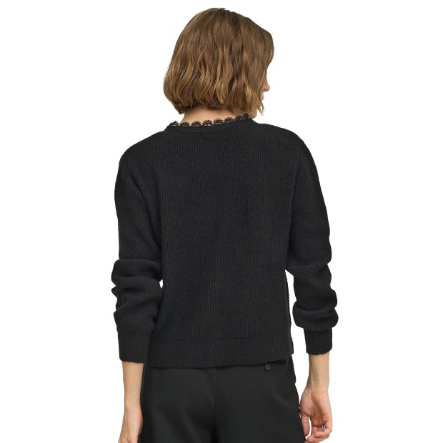 Only Casaco Sia V-neck Woven Knt Black Black Lace
