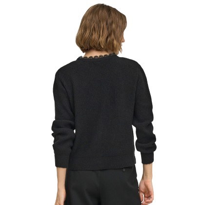 Only Casaco Sia V-neck Woven Knt Black Black Lace Only Casaco Sia V-neck Woven Knt Black Black Lace