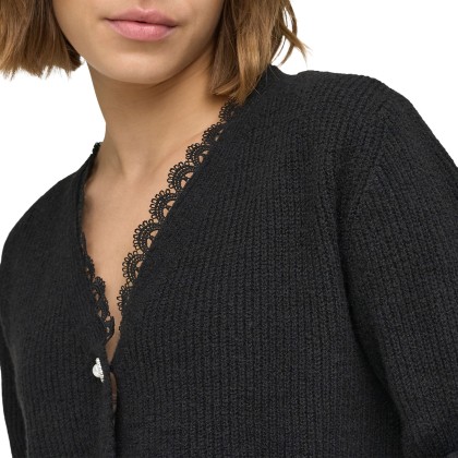 Only Casaco Sia V-neck Woven Knt Black Black Lace Only Casaco Sia V-neck Woven Knt Black Black Lace
