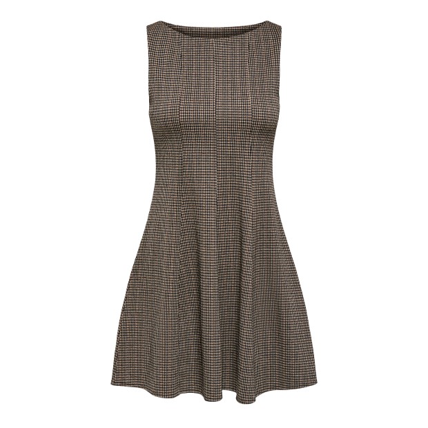 Only Vestido Azura Waist White Pepper Black Fia