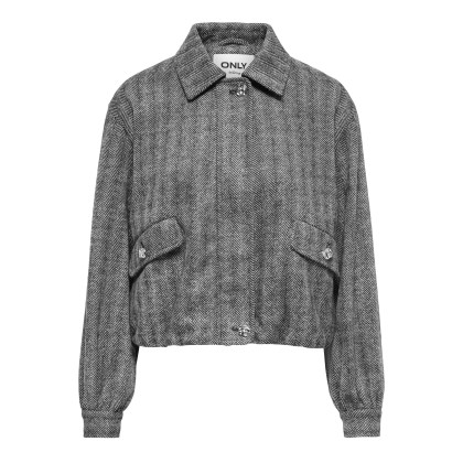 Only Casaco Caisa Harringbone Dark Grey Melange Only Casaco Caisa Harringbone Dark Grey Melange