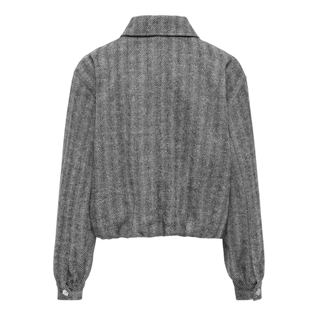 Only Casaco Caisa Harringbone Dark Grey Melange