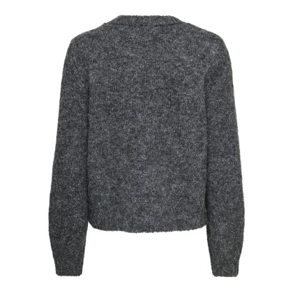 Only Casaco Zaggie Button V-neck Knt Dark Grey Melange Pearl Bow Button Only Casaco Zaggie Button V-neck Knt Dark Grey Melange Pearl Bow Button