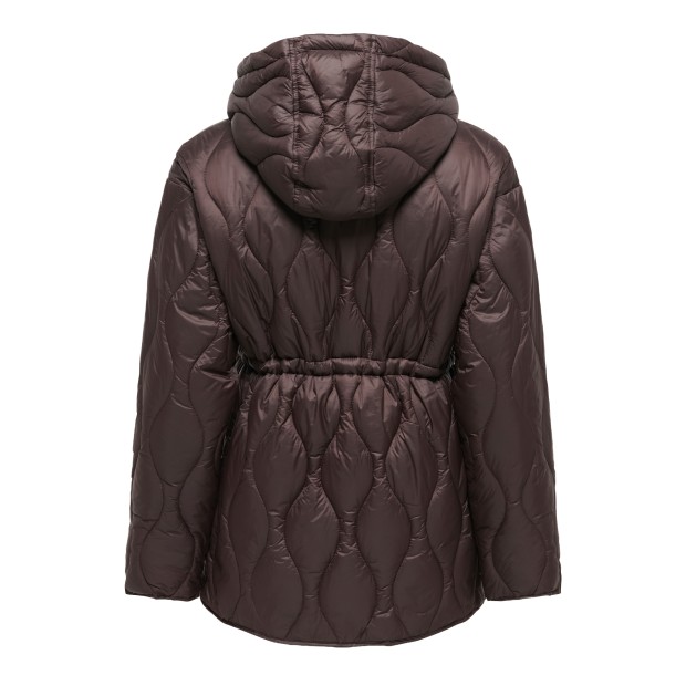 Only Casaco Tania Quilt Hood Coffee Bean