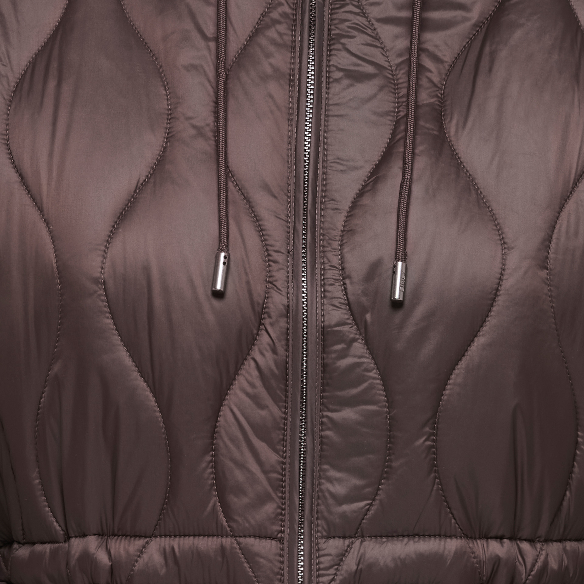 Only Casaco Tania Quilt Hood Coffee Bean