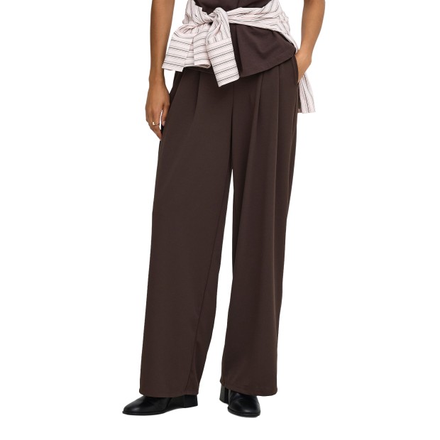 Only Calça Bang Pleat Wide Coffee Bean